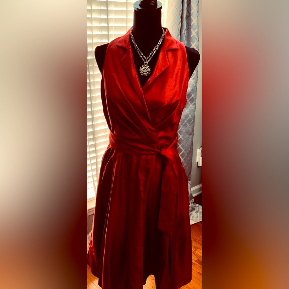 Evan Picone Silk Red Dress- size 8